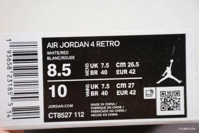 Air Jordan Red Metallic 4 CT8527-112 1117